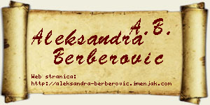 Aleksandra Berberović vizit kartica